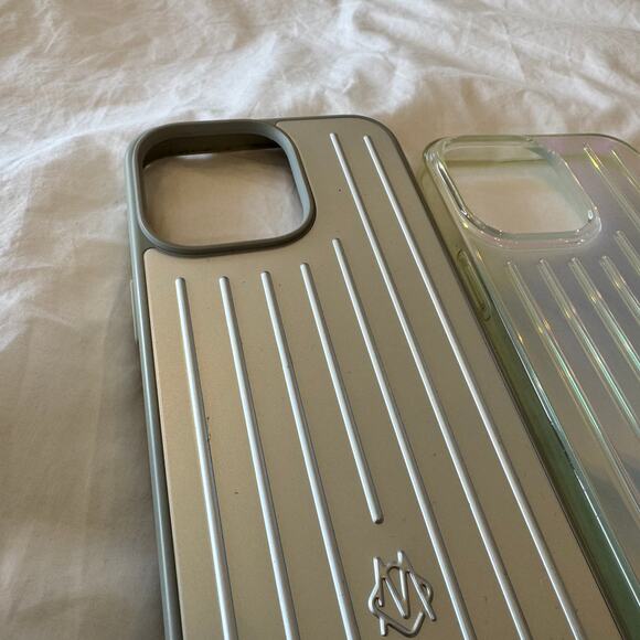 Rimowa iPhone 14 Pro Max Case Bundle (2) Iridescent + Silver Aluminum Covers - Picture 2 of 7